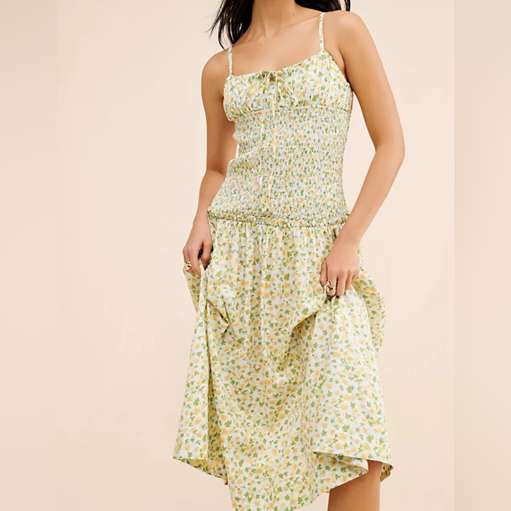 NWT free people lavender daze dress in green combo